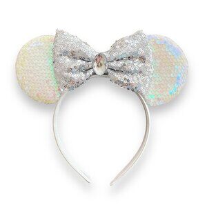 🏰 CLICK FOR DISCOUNTS! NEW Minnie Ears Iridescent Lavender Bow Disney-style